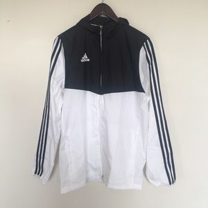 NWT. Adidas Tiro white black windbreaker